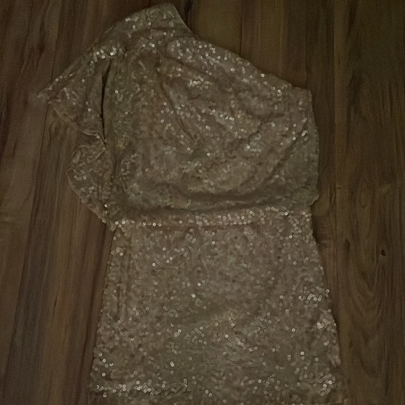 JESSICA SIMPSON Mesh sequin one shoulder dress - Picture 5 of 6